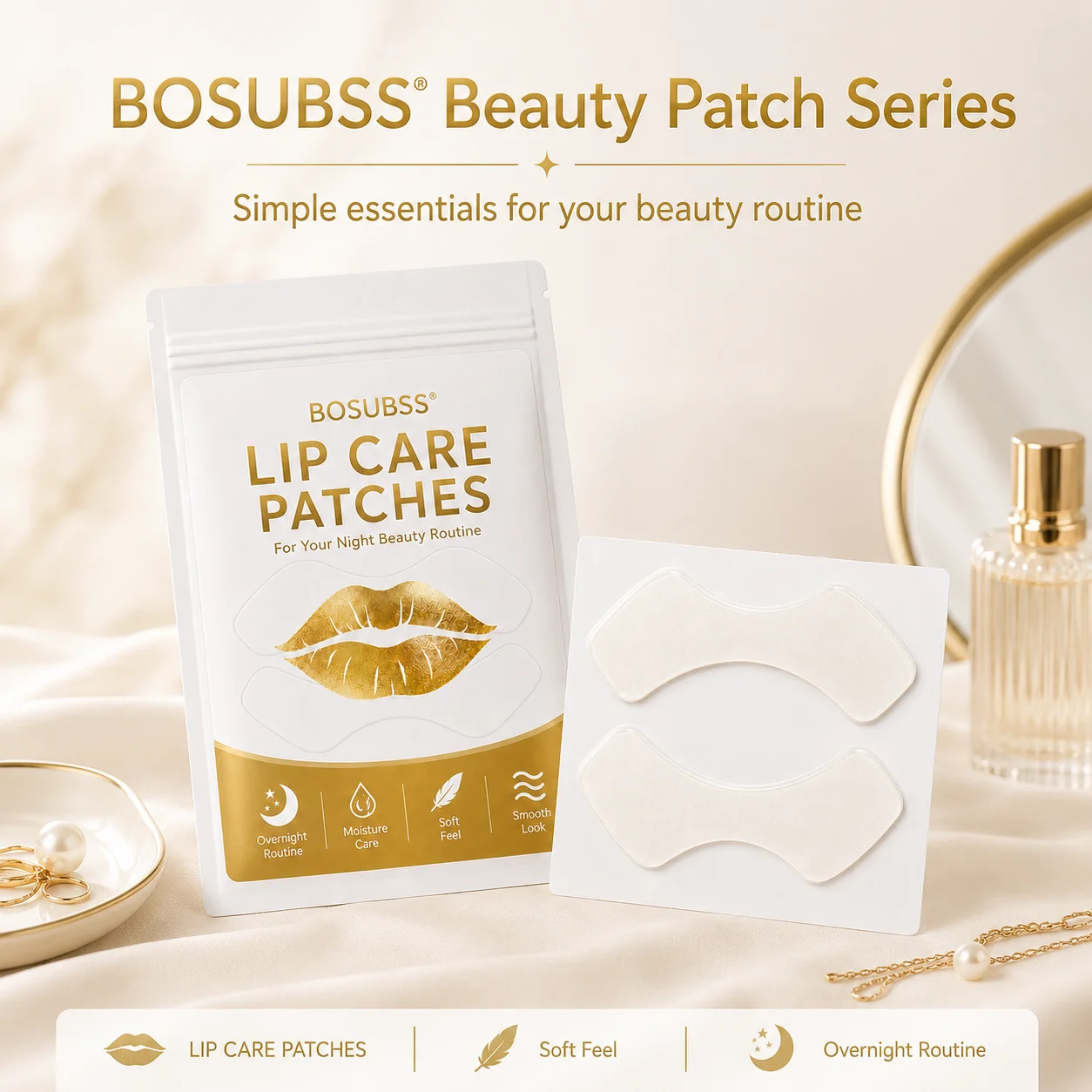Moisturizing Lip Care Patches Soft Lip Mask Stickers Smooth Look Comfortable Daily Beauty Care
