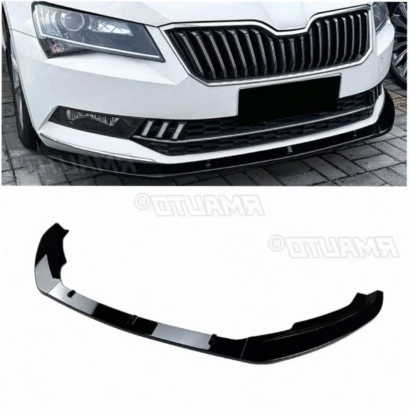For Skoda Superb B8 Car Front Bumper Lip For Skoda Superb B8 2016-2018 Bumper Guard Protector Cover Apron Car Accessories