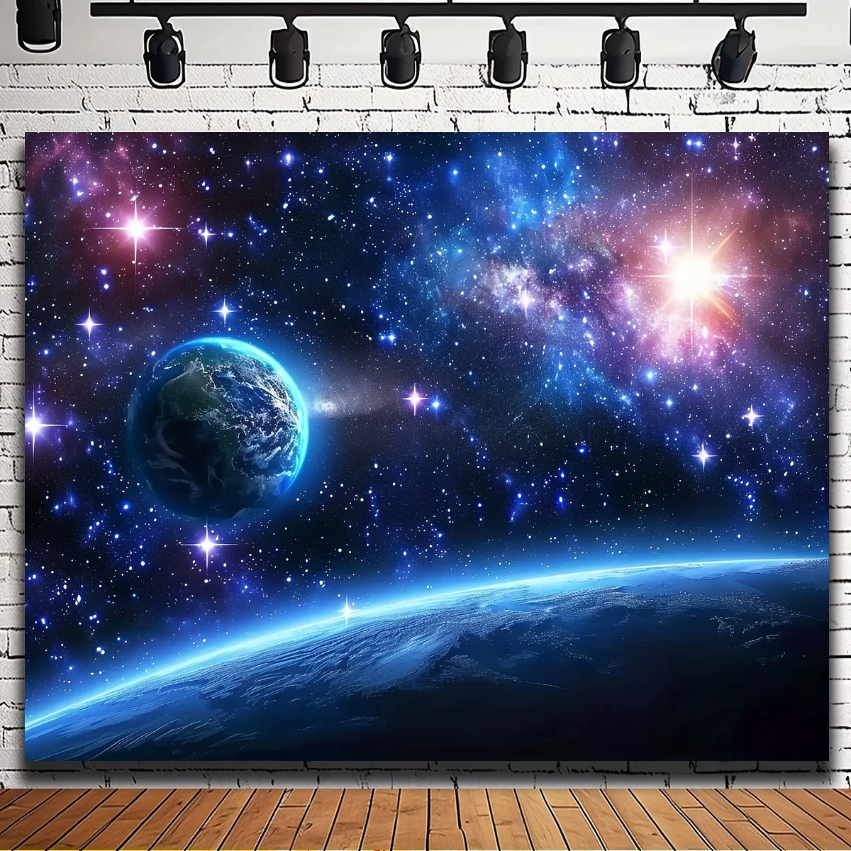 Image of Galaxie-Hintergrund, Universum-Hintergrund, Sternenhimmel, Planetenhintergrund, glänzende Erde
