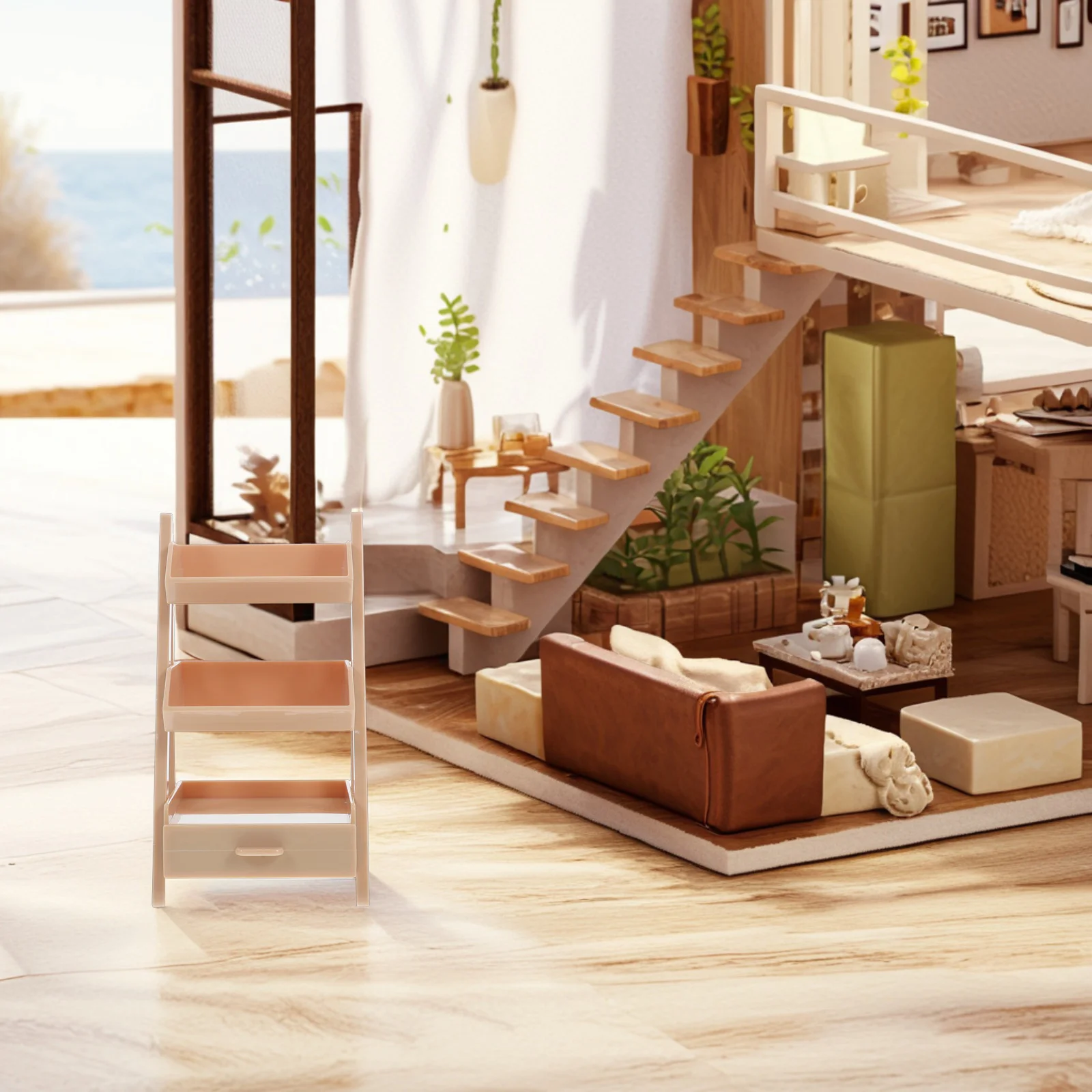 Plush Toys Miniature Rack Cabinet for Kids Dollhouse Accessories Plastic Tiny Plant Child