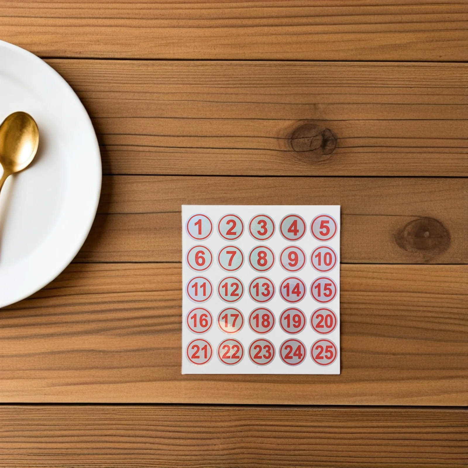 Waterproof Number Stickers 1-25 Self-Adhesive Tear-Resistant Dots For Bottles Cups Containers Outdoor School Office