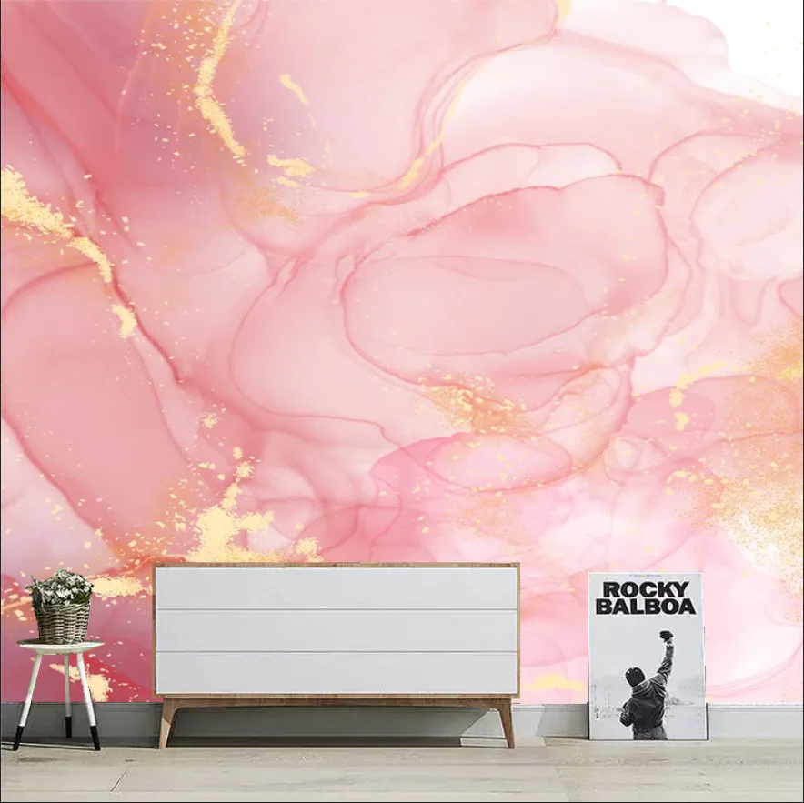 Customize modern blue pink marble fashion line Hotel living room background wall decorate wallpaper papel de parede papier peint