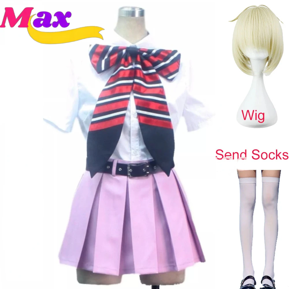 Max Anime Ao no Exorcist Cosplay  Shiemi Moriyama Costume Anime School Uniform Cosplay Full Set Wig and Toy