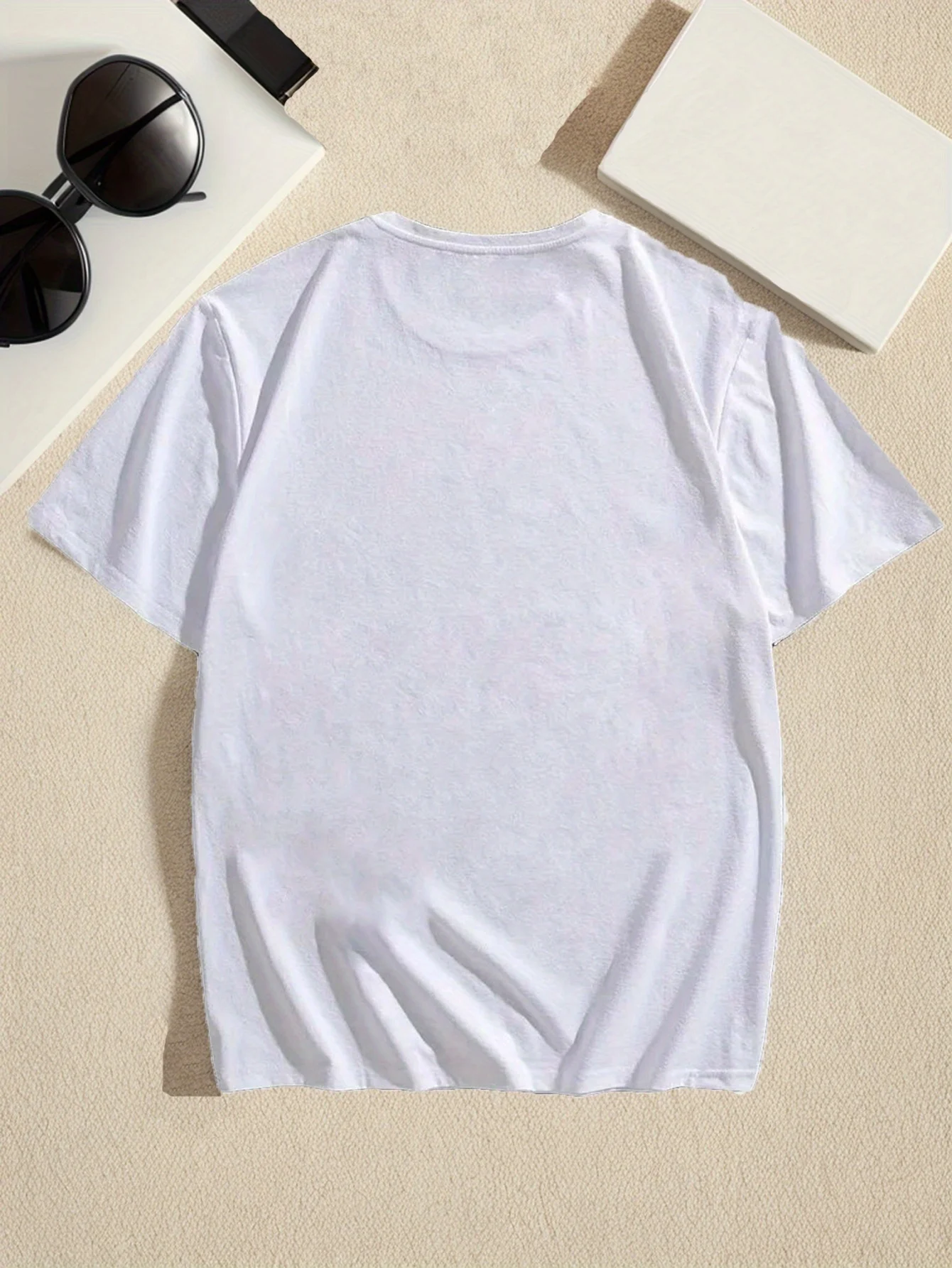 Men's Summer Casual T-Shirt with Humorous Black Cat Graphic Print, Polyester Crew Neck Tee with Slight Stretch, Regular Fit Knit Fabric Top for Adult, Trendy Casual Wear