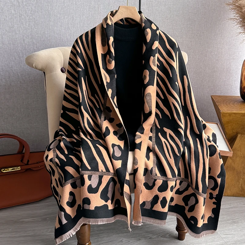 Luxury Cashmere Sacarf For Women Horse Print Thick Winter Blanket With Tassel Large Shawl And Wrap Bufanda Warm Poncho Echarpe