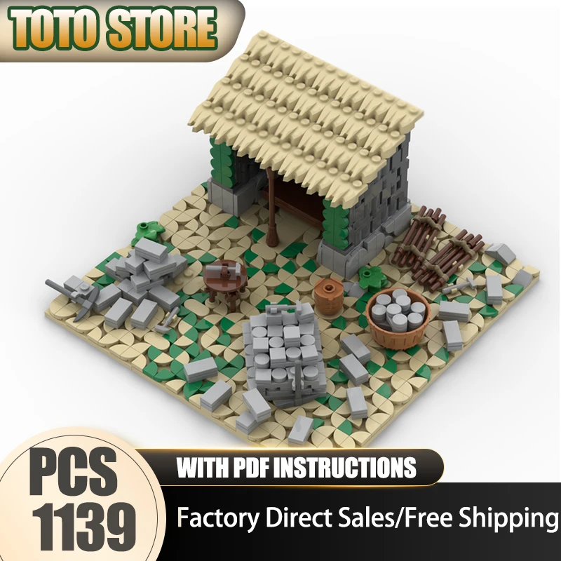 Game Model Moc Building Blocks Age of Empires - Mining Camp (Native American) Model Technology Bricks DIY Assembly Holiday Toys