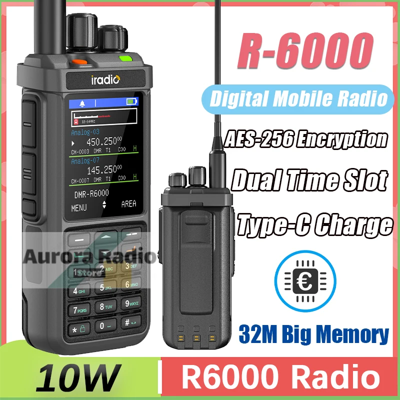 Iradio R-6000 10Wハイパワーデジタル無線機 DMR