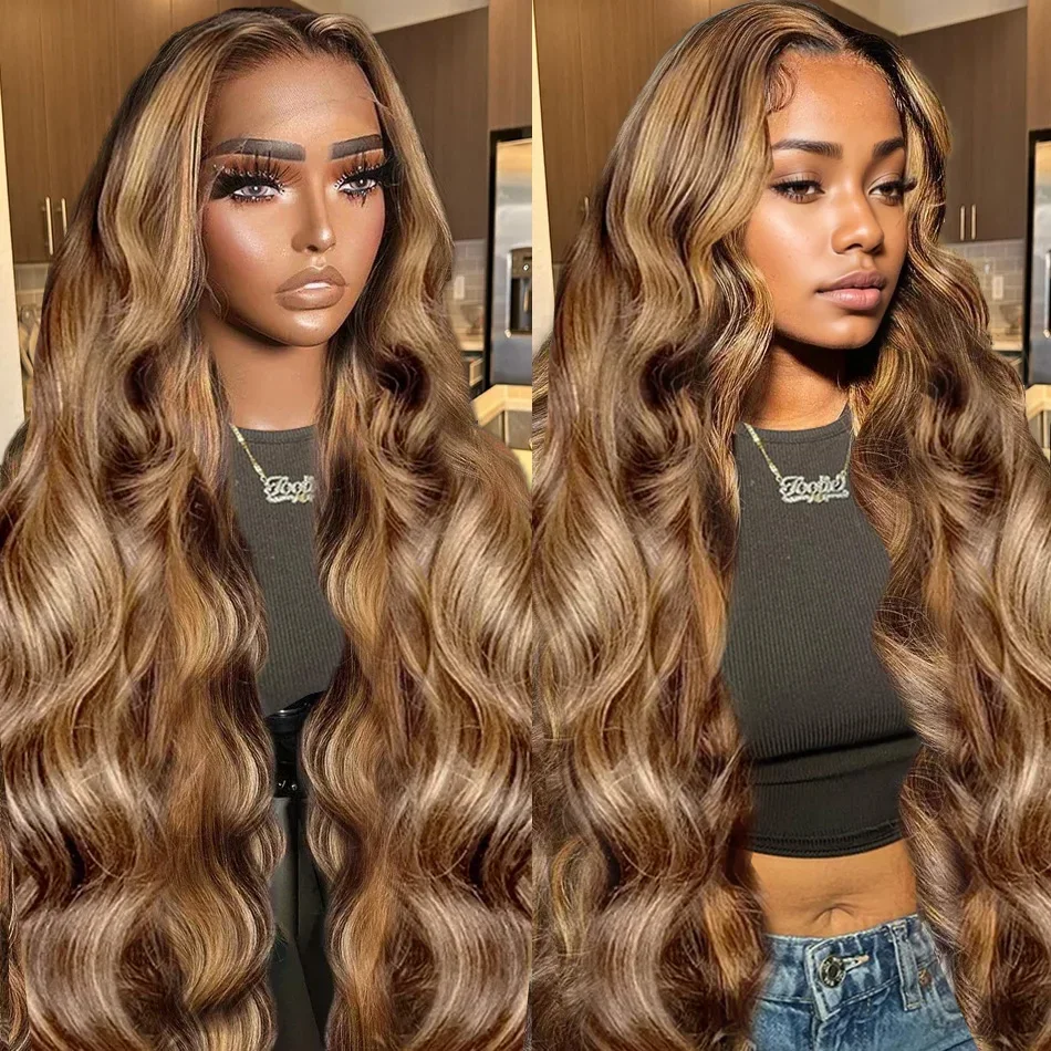 

P4 27 Highlight Wig Human Hair Ombre Body Wave 13x6 Lace Front Wig 200 Density Colored Lace Front Human Hair Wigs For Women