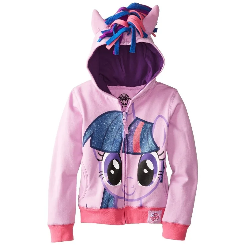 Autunno Inverno Bambini Ragazze Ragazzi Cartoon Felpe con cappuccio Cappotto My Little Pony Stampato Kawaii Felpe con zip con cappuccio Bambino NATALE Vestiti