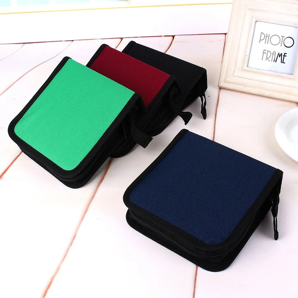 Protable Oxford Cloth 40 Disc CD DVD Holder DJ Storage Zipper Case Organizer Bag