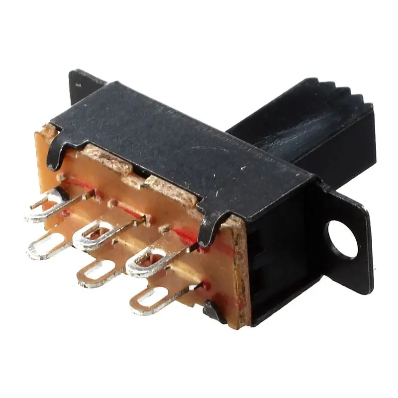 Mini interruptor deslizante DPDT On/On, 10 piezas, 6 pines, 2 posiciones