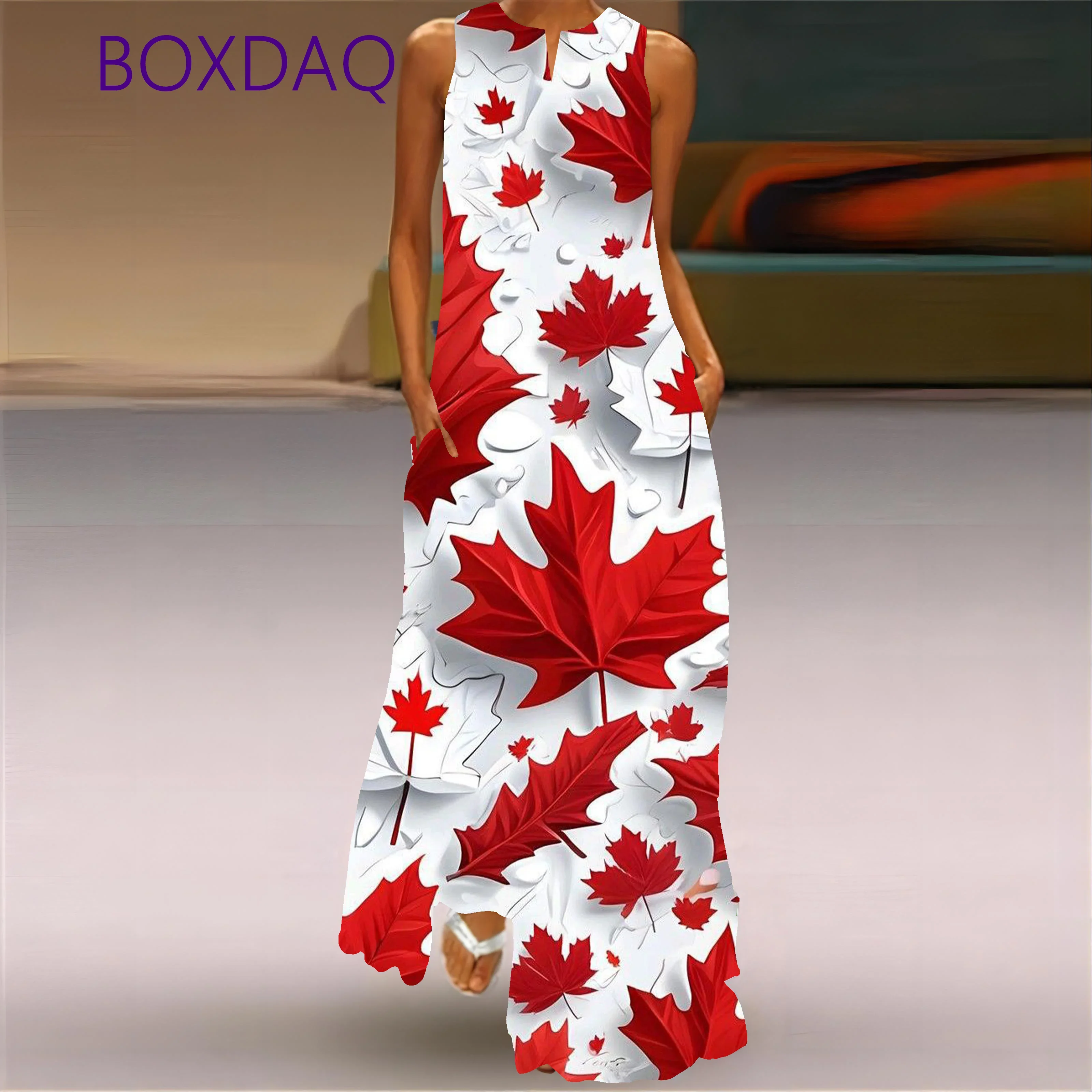 2025 جديد الخريف رداء خمر الأزهار المطبوعة فساتين طويلة للنساء موضة الخامس الرقبة فضفاضة بلا أكمام فستان غير رسمي #1