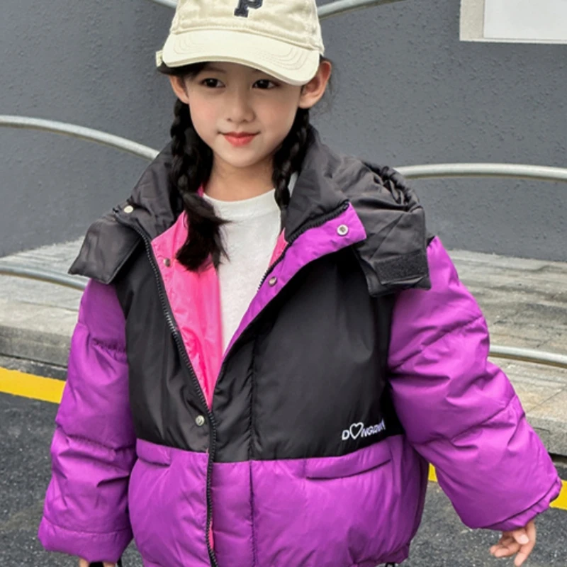 Girls Down Coat Jacket Cotton Windbreak 2023 Rose Warm Plus Thicken Winter Skiwear Ten Degrees Below Zero Children's Clothing