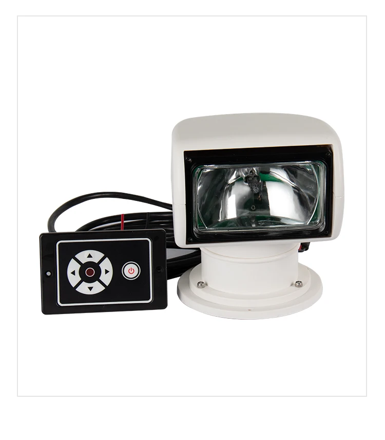 12V 100 w Halogen Marine Remote Control Searchlight White Boat Yacht Spotlight for Navigation Docking Search Lighting Deck Mount