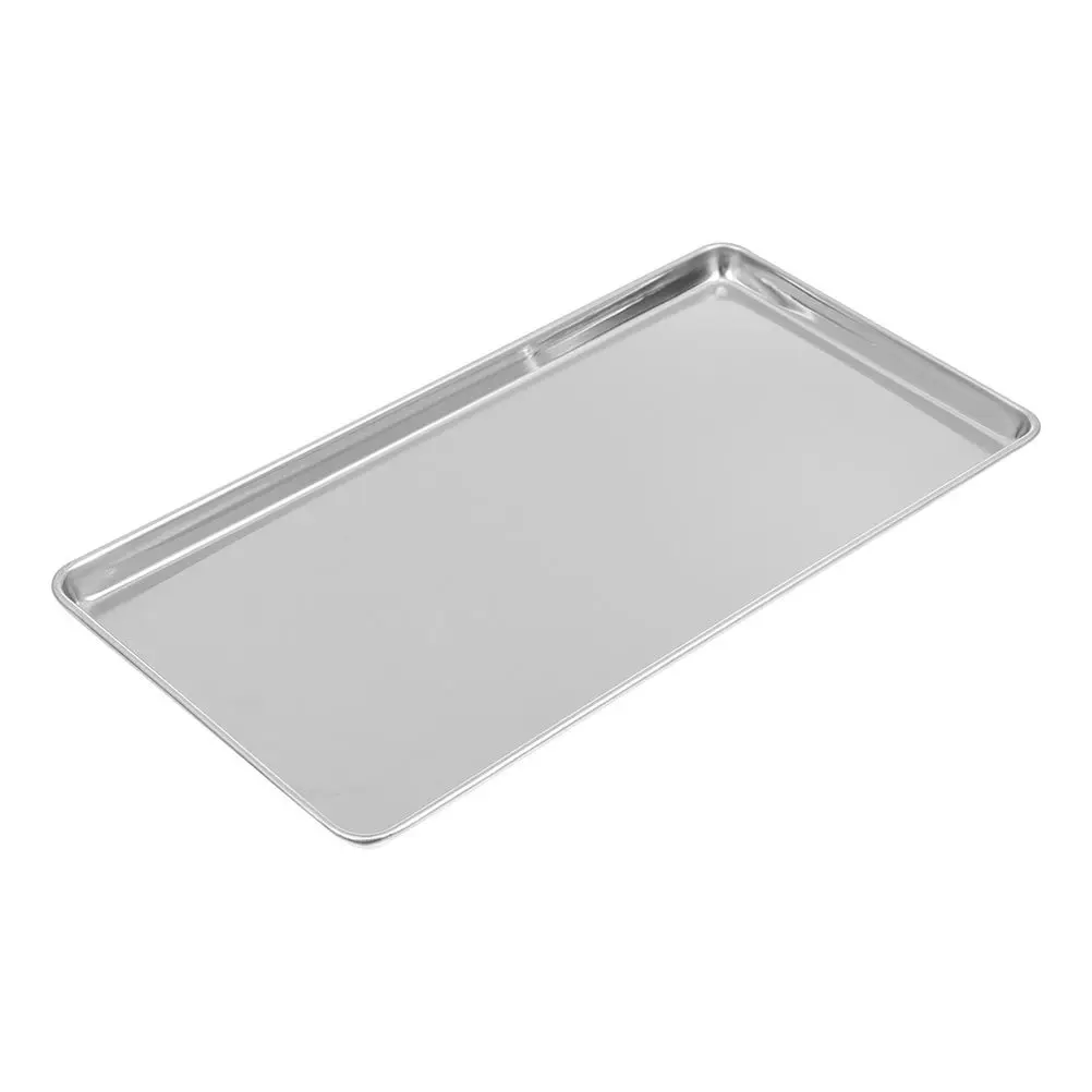 

Wide Usage Tray Rectangular Steel Plates Storage Chilled Serving Rectangle Dishes Parties Smooth Inner