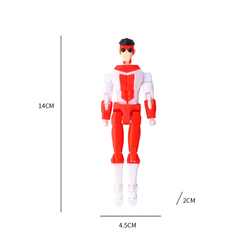 3D-geprinte onoverwinnelijke jongen Onoverwinnelijke Mark Multi-gewrichtsverplaatsbare beweegbare model Lichtblauwe streepstijl Dummy13 T13-collectie - afbeelding 1