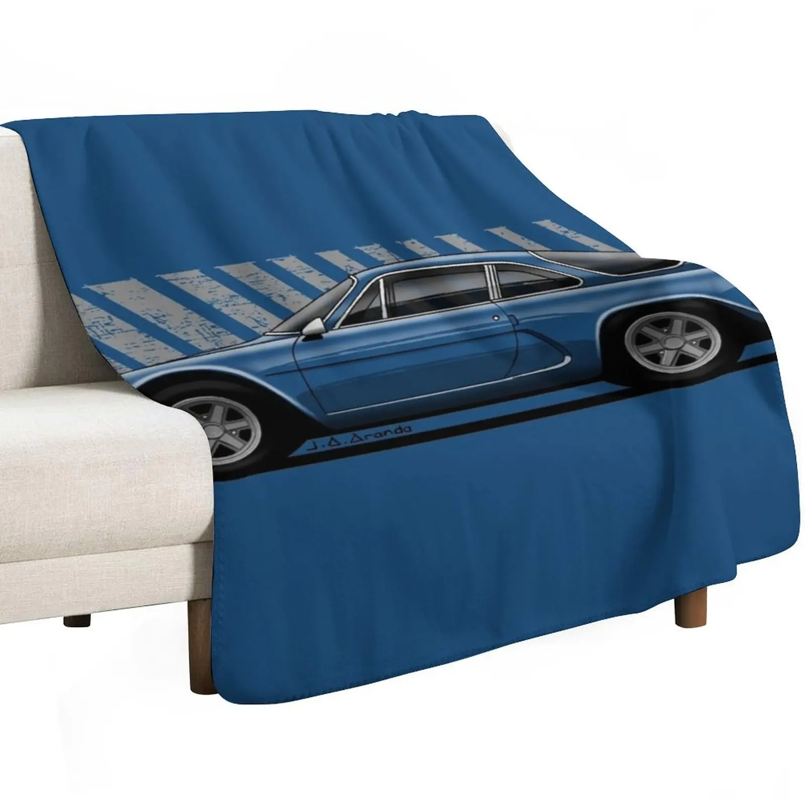 My drawing of transparent classic french sports car Throw Blanket Luxury Thicken Cute Plaid Large Plaid Blankets