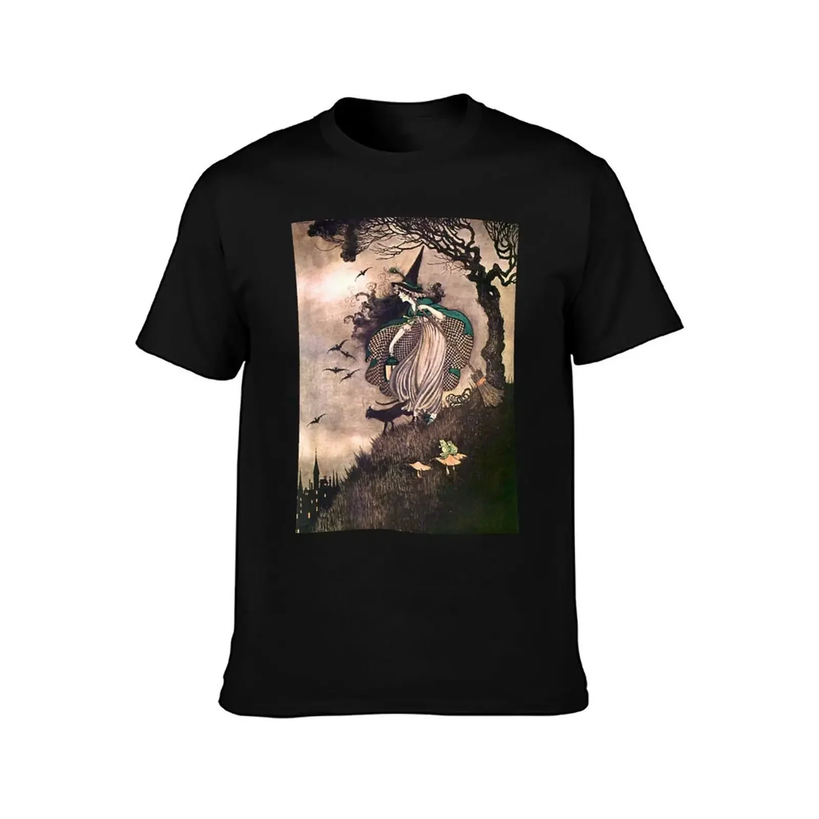 The Little Witch - Ida Rentoul Outhwaite T-Shirt vintage t shirts Anime t-shirt shirts graphic tee men