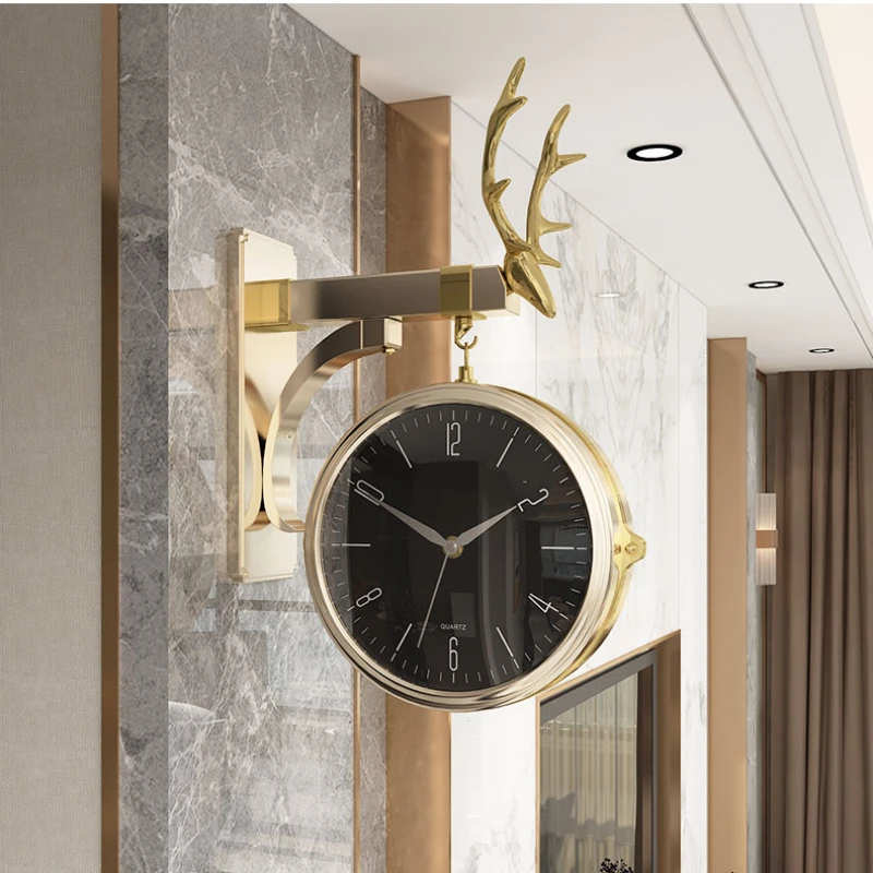 

Home Living Room Decor 3D Rotating Wall Clock Resin Double Sided Wall Watch Wall Decoration Bird Design Silent Office Creative