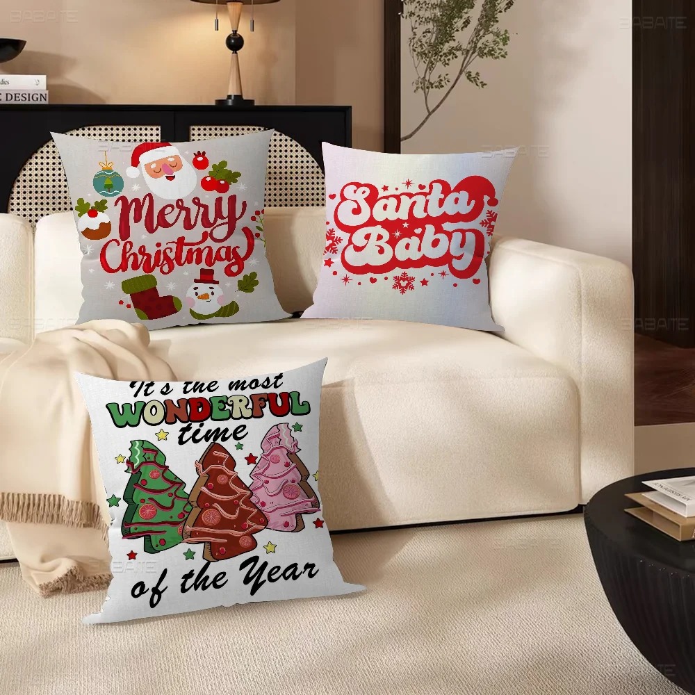 4Pack Christmas Decorations Stitch Lucky Dragon Pillow Cover Sofa Cushion Cover Home Room Decoration Children Gift