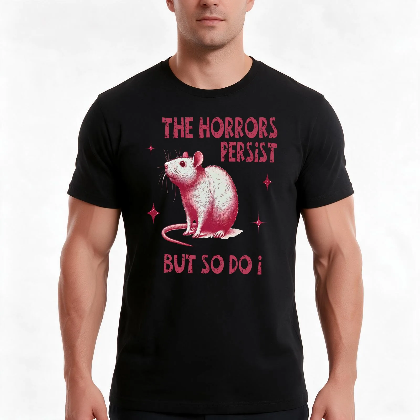 The Horrors Persist But So Do T-Shirt Summer Casual Cotton Tee Oversized Streetwear Tops Vintage Graphic Print 100% Cotton