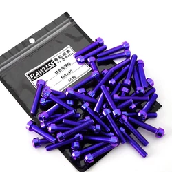 FLAWLESSTI Gr5 Titanium Bolt Brake Caliper Bolt Bleeder Caliper Pin M6 M8 M10