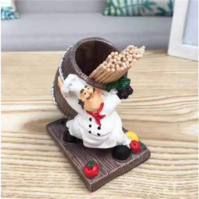 Nordic American style cute and chubby chef creative toothpick holder for home use, personalized and minimalist restaurant, resta