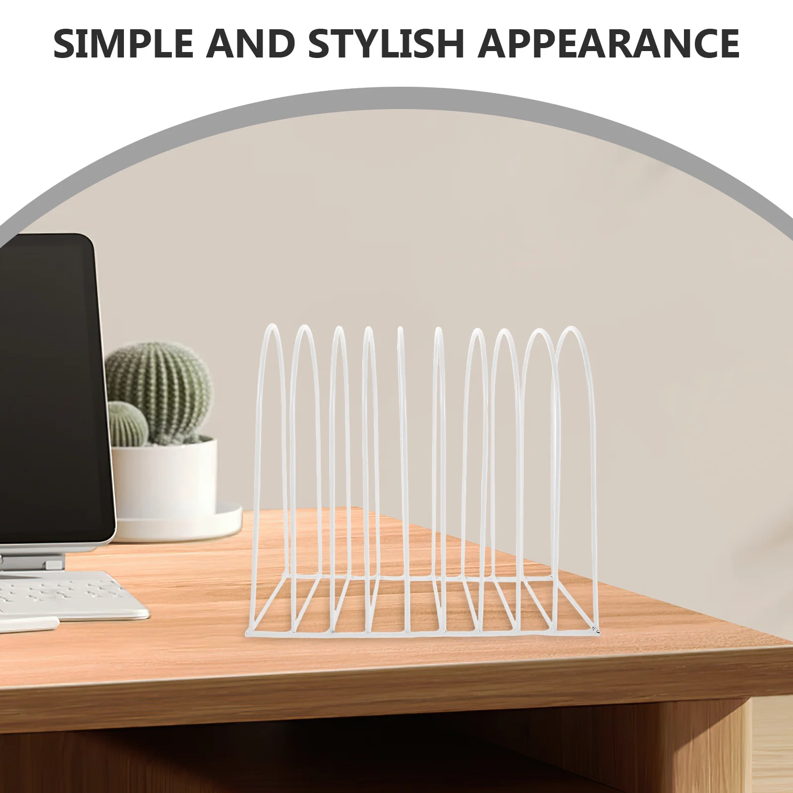 

Metal Desktop Bookshelf Organizer Vertical File Sorter Office Desk File Storage Rack Wire Book Rack Binder Stand