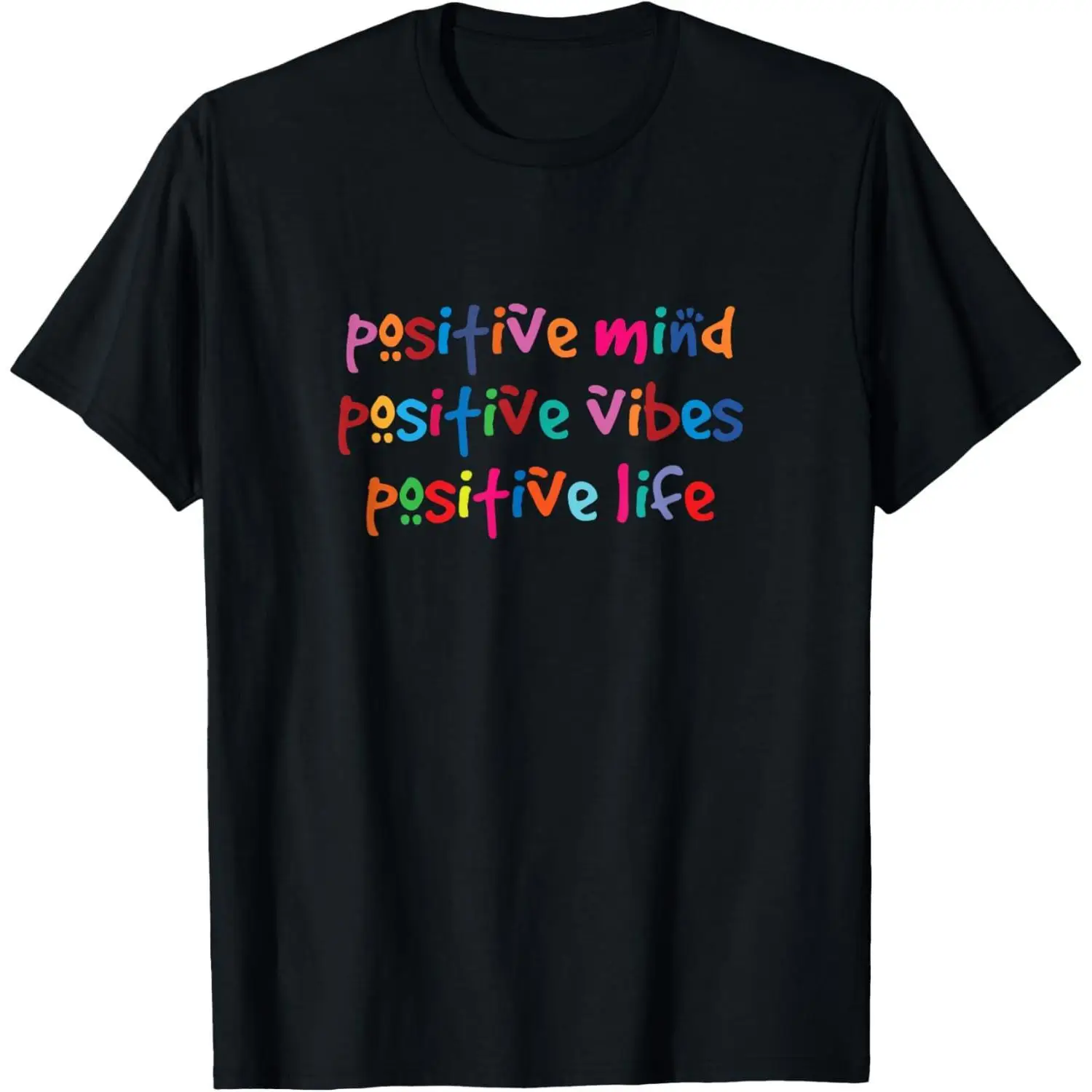 

Women Funny Graphic T Shirt Short Sleeve Positive Mind Positive Vibes Life Cute Print Top Cotton Tee Streetwear Y2K Clothes