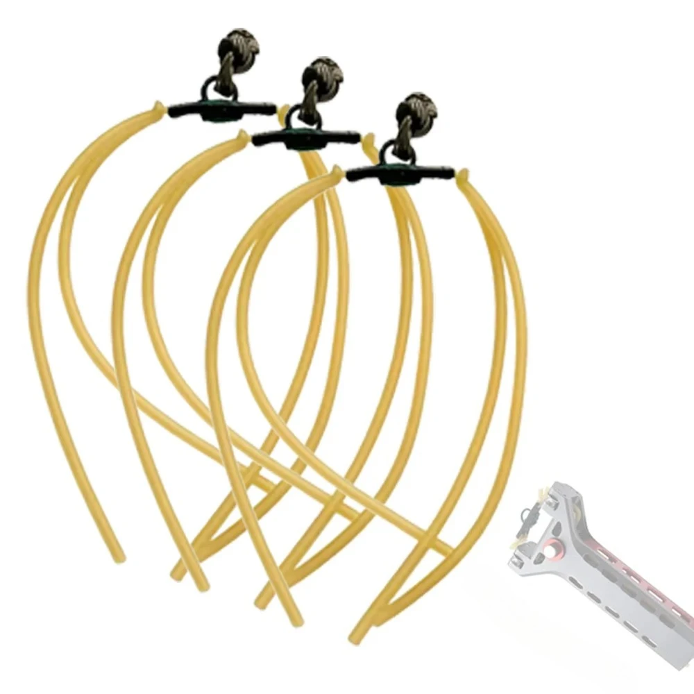 Outdoor Multi-Shot Aluminum Alloy Slingshot Accessory Strong Magnetic Leather Pouch with 4 Elastic Bands and Steel Ball