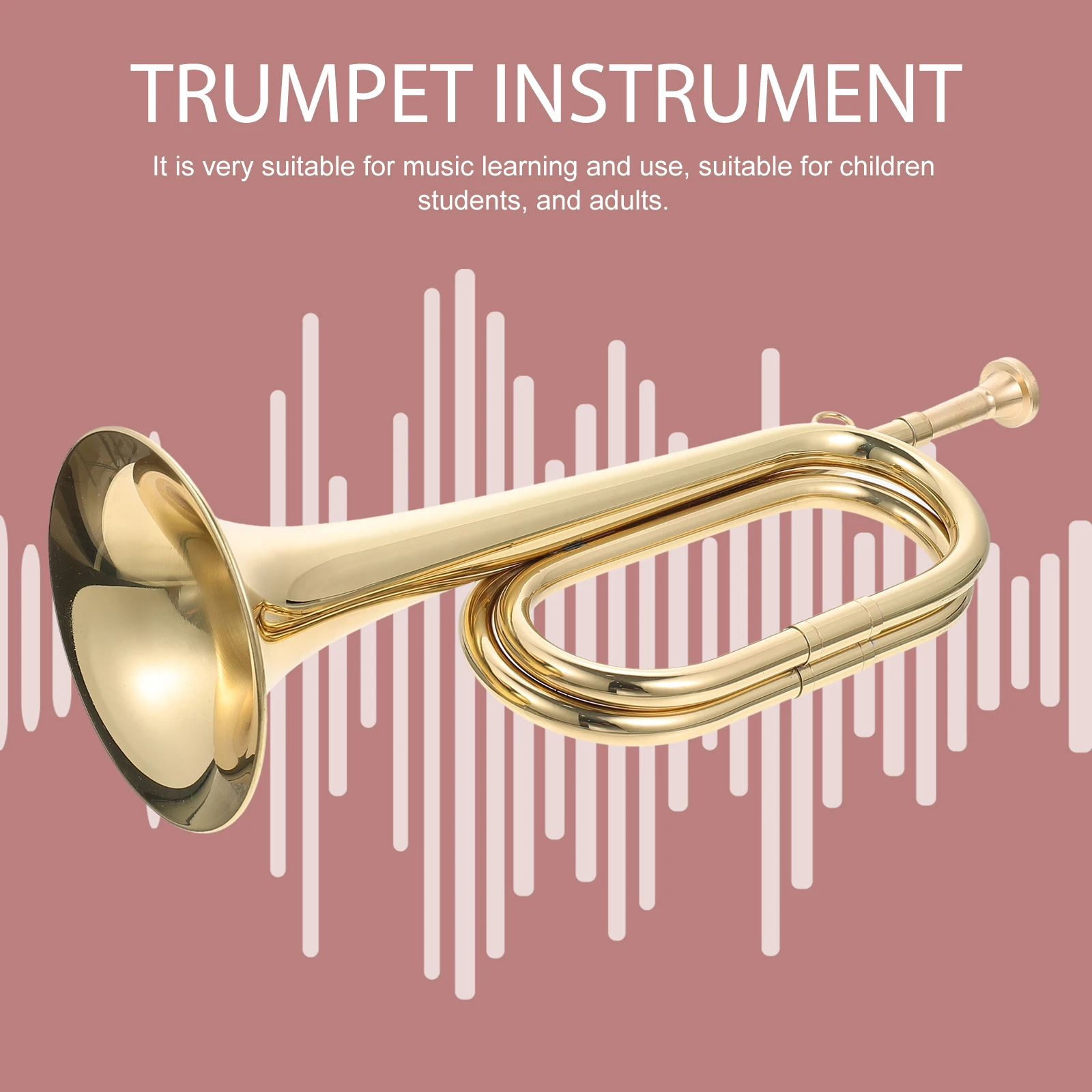 

1pcs Copper Bugle Retro Simple Beginner Trumpet Horn for Scouting Band Durable School Military Orchestra Instrument