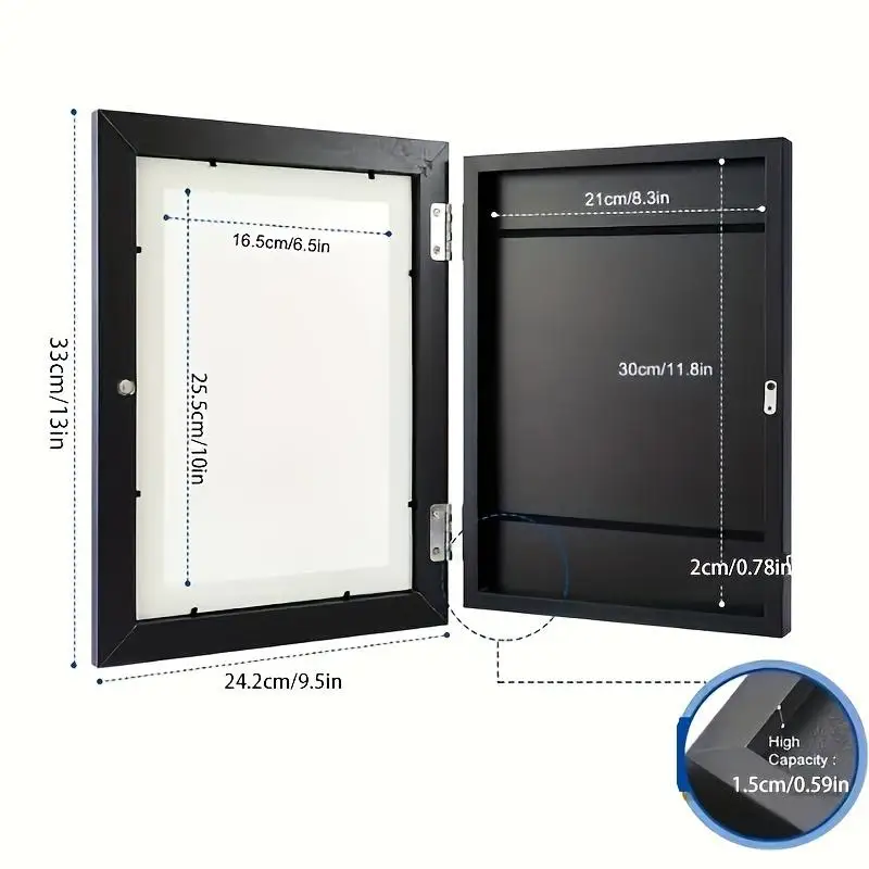 4pcs Front Opening Kids Art Frames Changeable A4 Photo Artwork Wooden Frame Magnetic Closure Holds 150 Drawings Home Decoration
