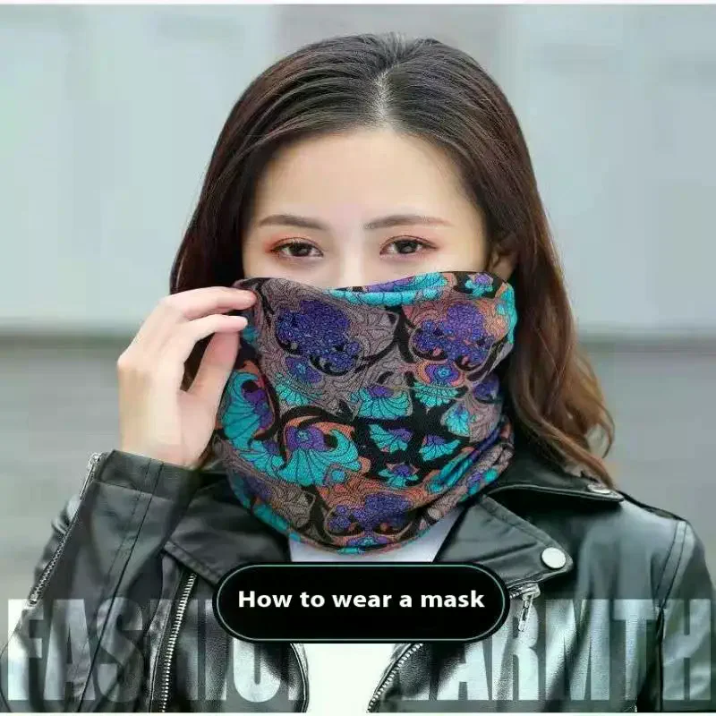 Moda dupla cabeça boné babador torção boné multi-funcional impresso cachecol capa boné pescoço máscara facial lenço boné