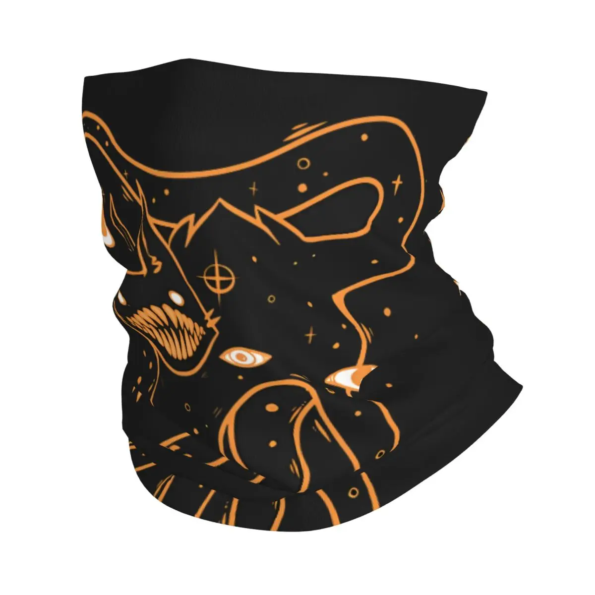 Creepy Cute Black Cat Witchy Thin Bandana Neck Gaiter Wrap Scarf Headband Neck Cover