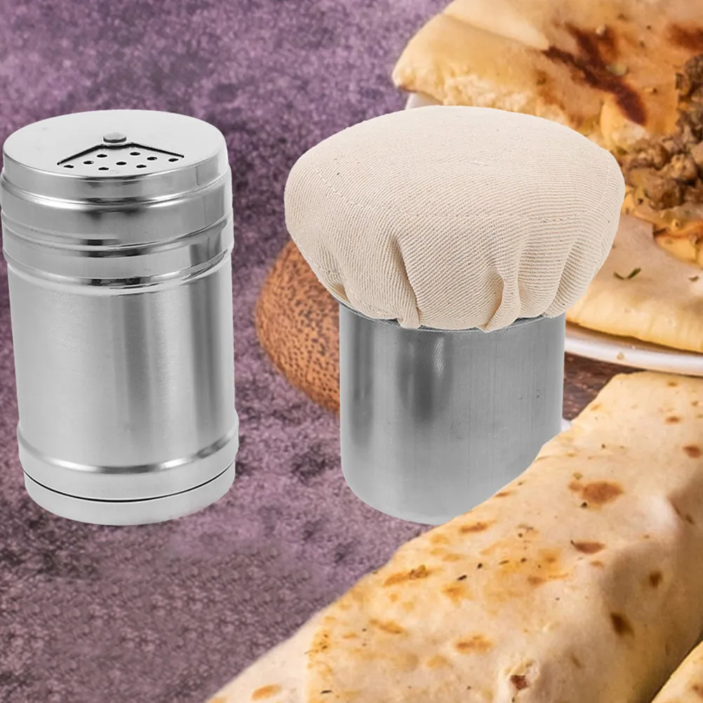 1Set Stainless Steel Pancake Oil Applicator Seasoning Jar Set Multi-Functional Wear-Resistant Kitchen Oil Spreader for Home