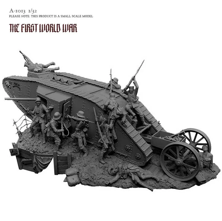 

Набор для сборки модели из смолы 1/32, без цвета, для самостоятельной сборки (10 солдат + танки + платформы) A-1013