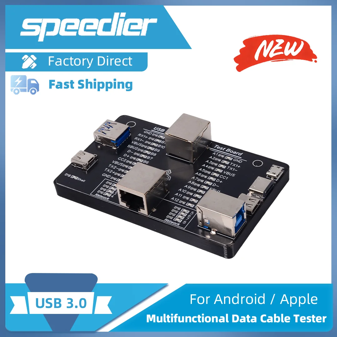 Multifunctional Tester USB3.0 Data Cable Detection TypeC Detection Board for Android Apple Fast Charging Cable