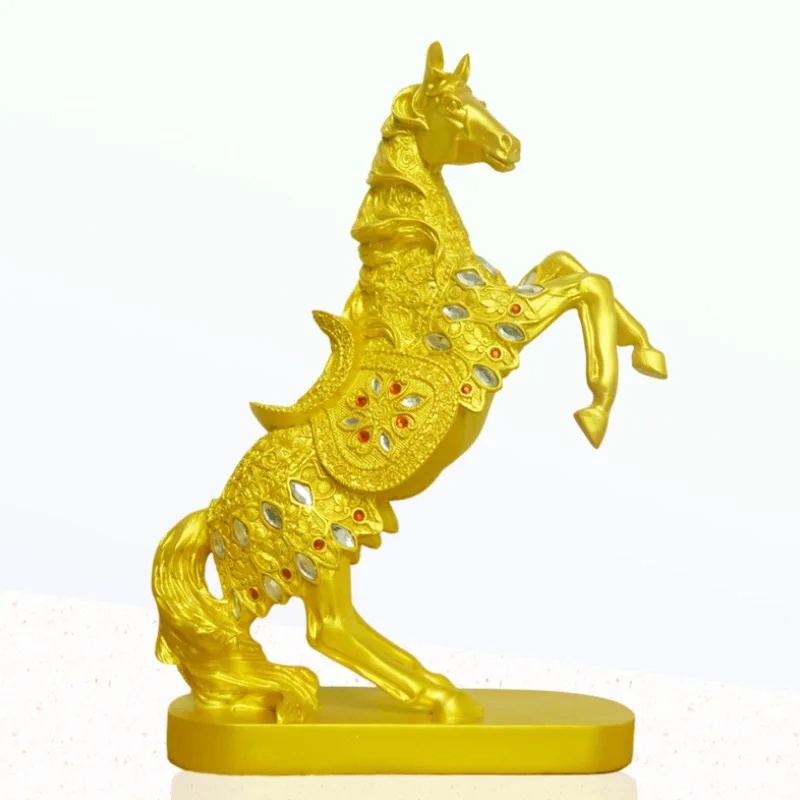 

European-style resin gold horse ornaments wine cabinet decoration lucky Fengshui ornaments home decoration art horse sculpture