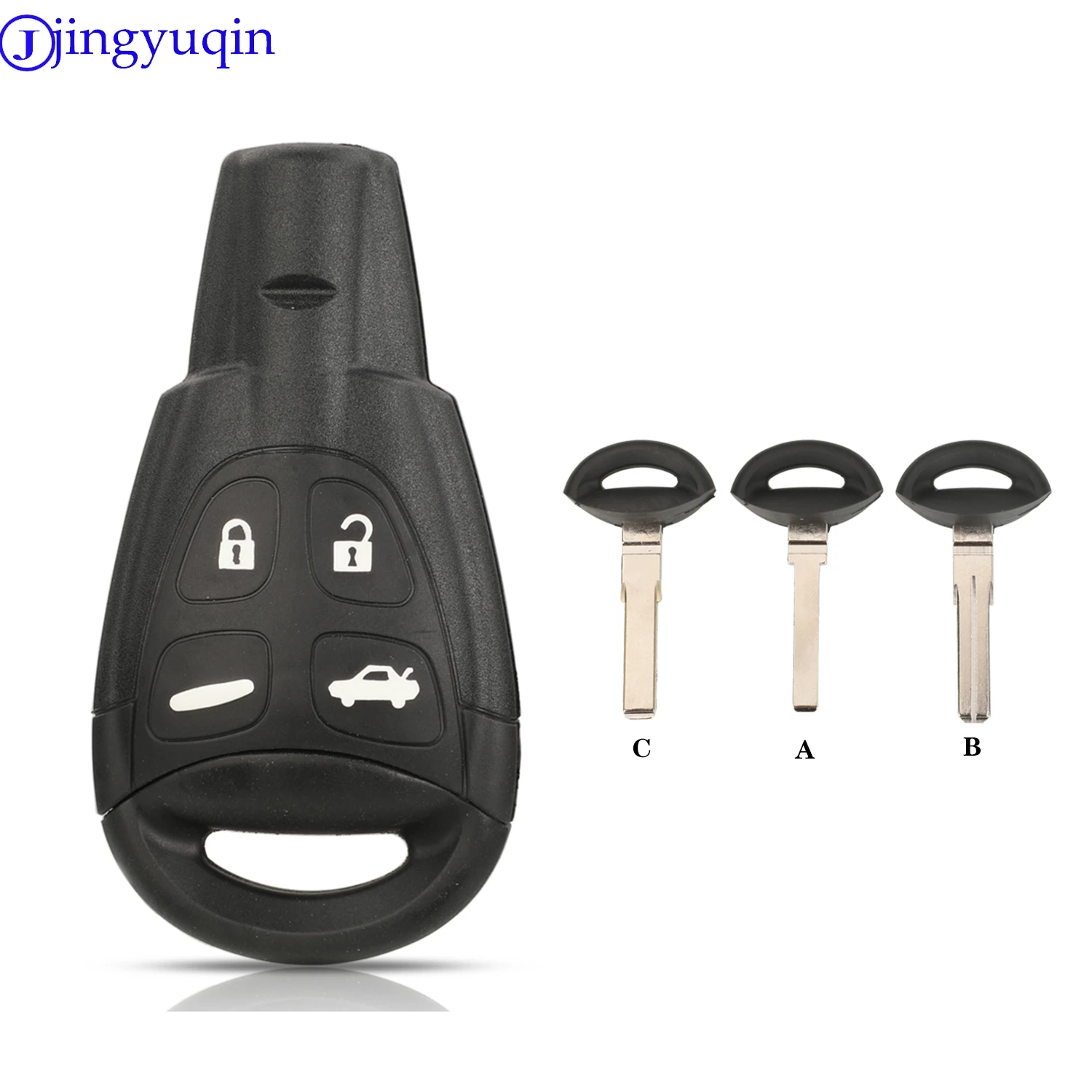 

Jingyuqin 4-кнопочный чехол для дистанционного ключа автомобиля для SAAB 93 95 9-3 9-5 WF, резиновые мягкие кнопки, смарт-ключ без ключа