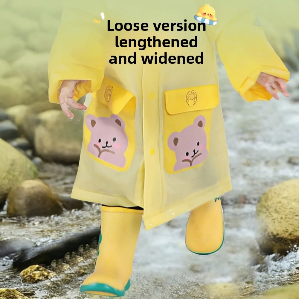 معطف واق من المطر للأطفال للأولاد والبنات، كامل الجسم مقاوم للماء، طفل رياض الأطفال للمدرسة، الطالب فقط، مع مساحة حقيبة الظهر، معطف واق من المطر #3