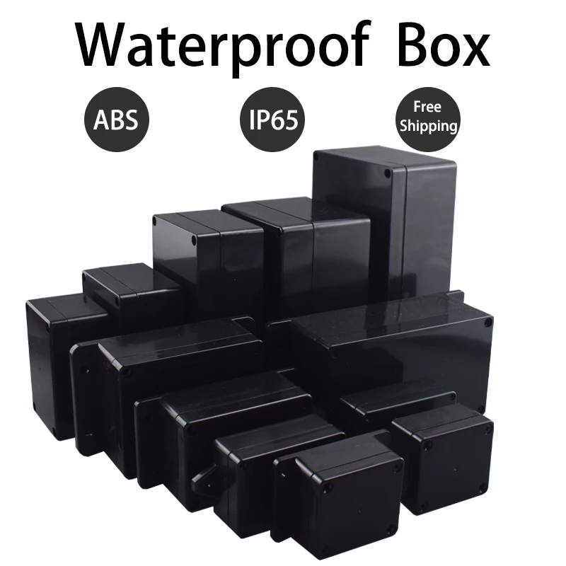 ABS Waterproof Box Housing Electronic Safe Case Plastic Boxes Black Wire Junction Box Plastic Organizer IP67 Waterproof Enclosur