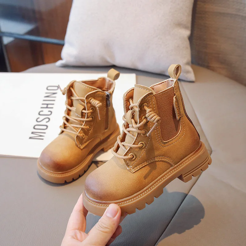 Parent-child Boots 2026 Autumn Kids British Ankle Boots Boys Girls Non Slip Fashion Ankle Short Boots Outdoor Boots Women