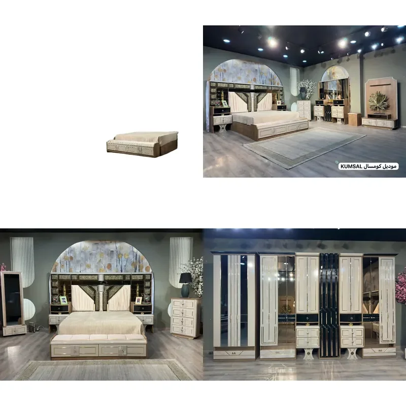 Modern Deluxe King Bedroom Set for Home Hotel or School Stylish Furniture with Featured Storage and Farmhouse Warehouse Use