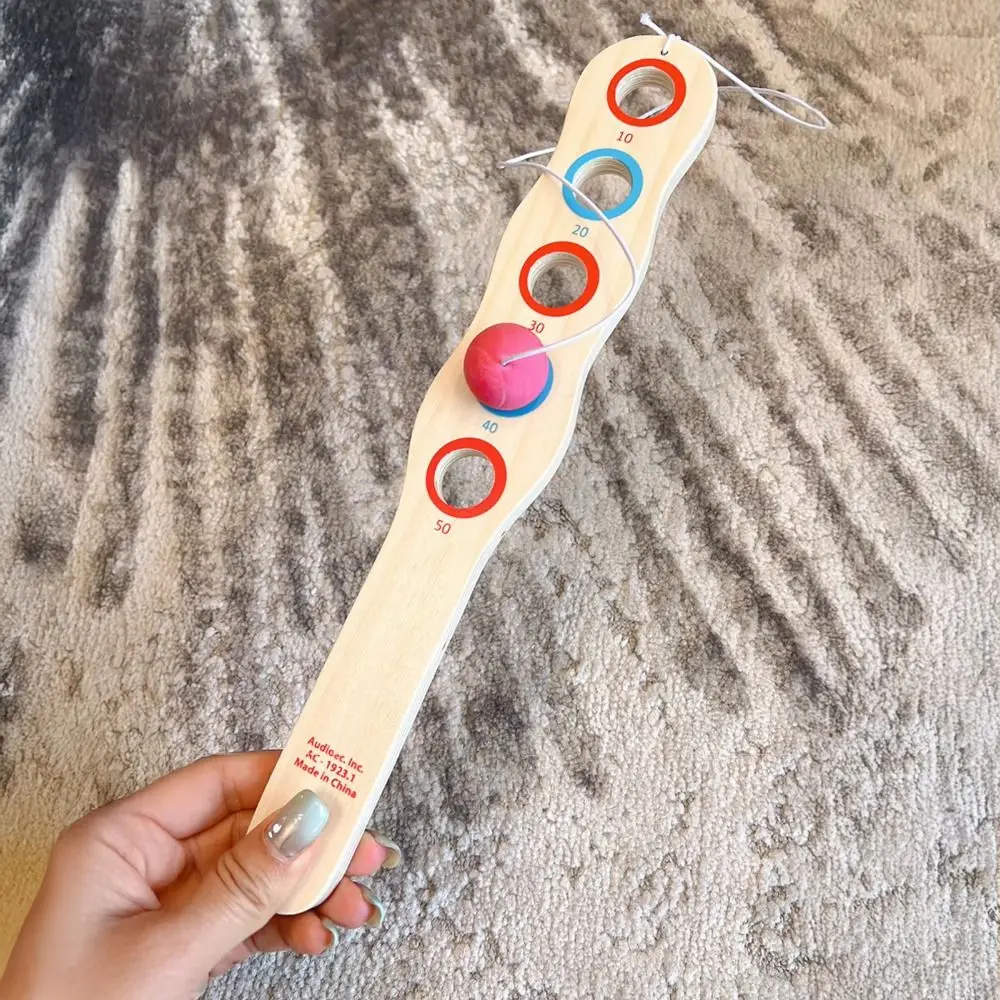 

Деревянное весло Деревянное весло для игры в мяч Эластичная веревка Мяч для навыков Отскок игры в мяч Красный шар Развивающие деревянные весла с мячом