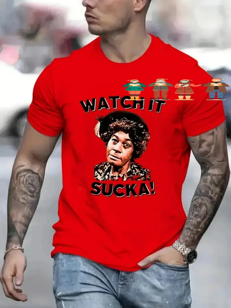 Watch it SUCKA T-shirt, fashionable short-sleeved cotton T-shirt, men's T-shirt printing-perfect for round neck T-shirt.