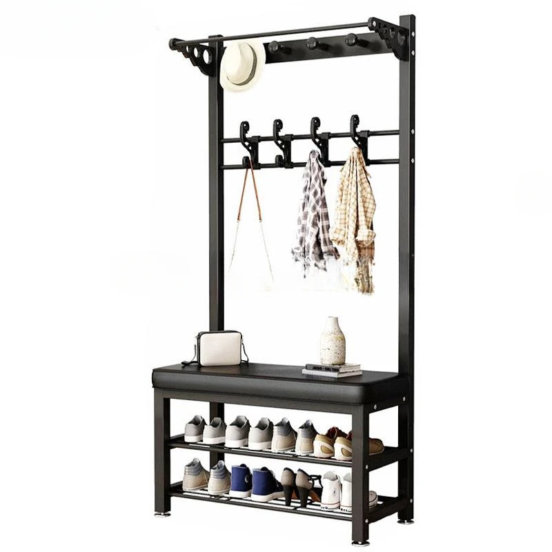 

Shoe Rack Hanger Clothes Rack Stainless Steel Multi-layer Shoes Cabinet Storage Racks Household Door Shoe Changing Soft Stool