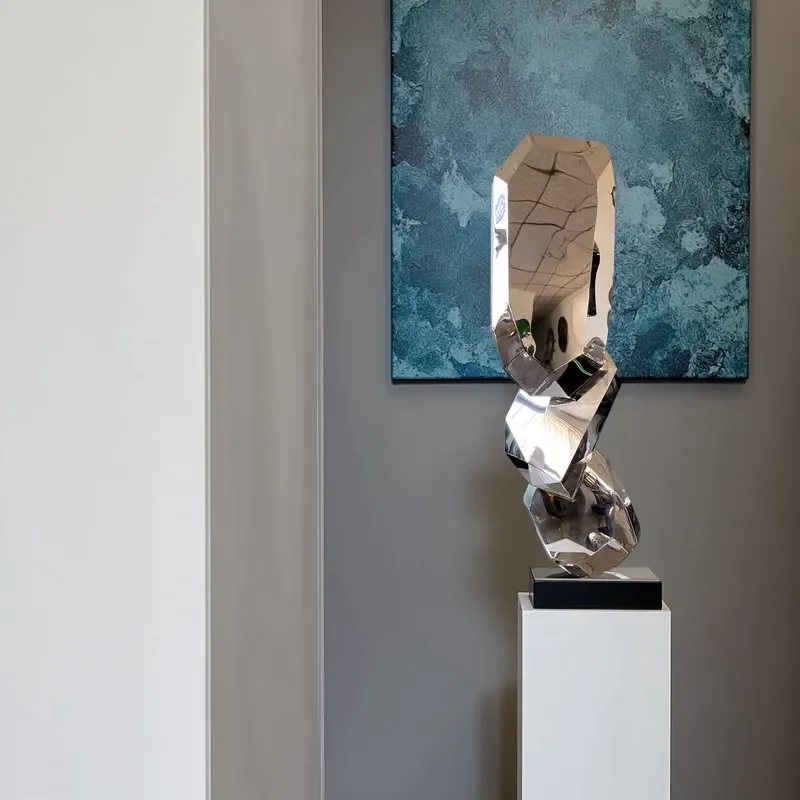 Modern simple metal abstract sculpture home office art decoration
