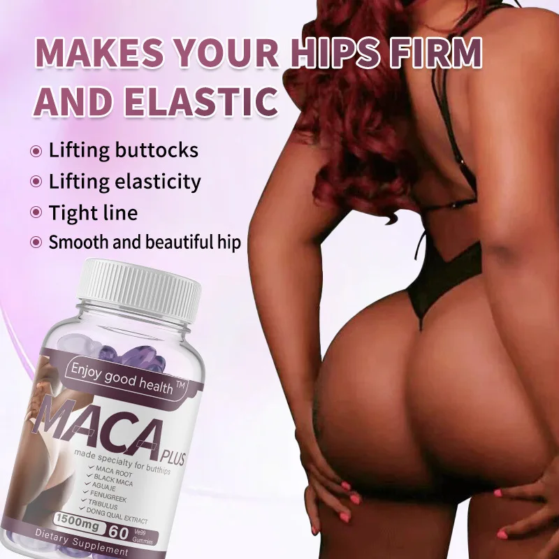 1 زجاجة الماكا + الورك المشتركة تشكيل المكملات الغذائية الحلوى العلكة تعزيز المناعة تنظيم اضطرابات الغدد الصماء تحسين المناعة