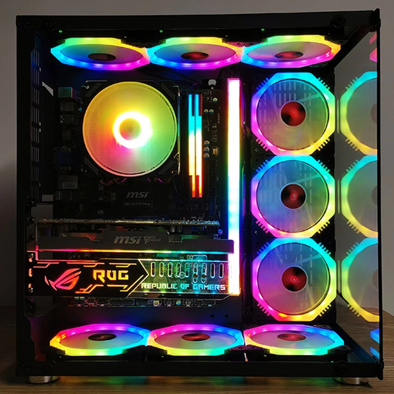 Coolmoon 120มม. RGB เคสแฟนๆ5V ARGB คอมพิวเตอร์เงียบ CPU พัดลมทำความเย็น Ark 120มม