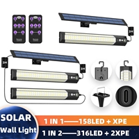 Solar Light Outdoor 158/316 LED Motion Sensor Waterproof Multi Working Modes Split Landscape Patio Garden Lights With Remote